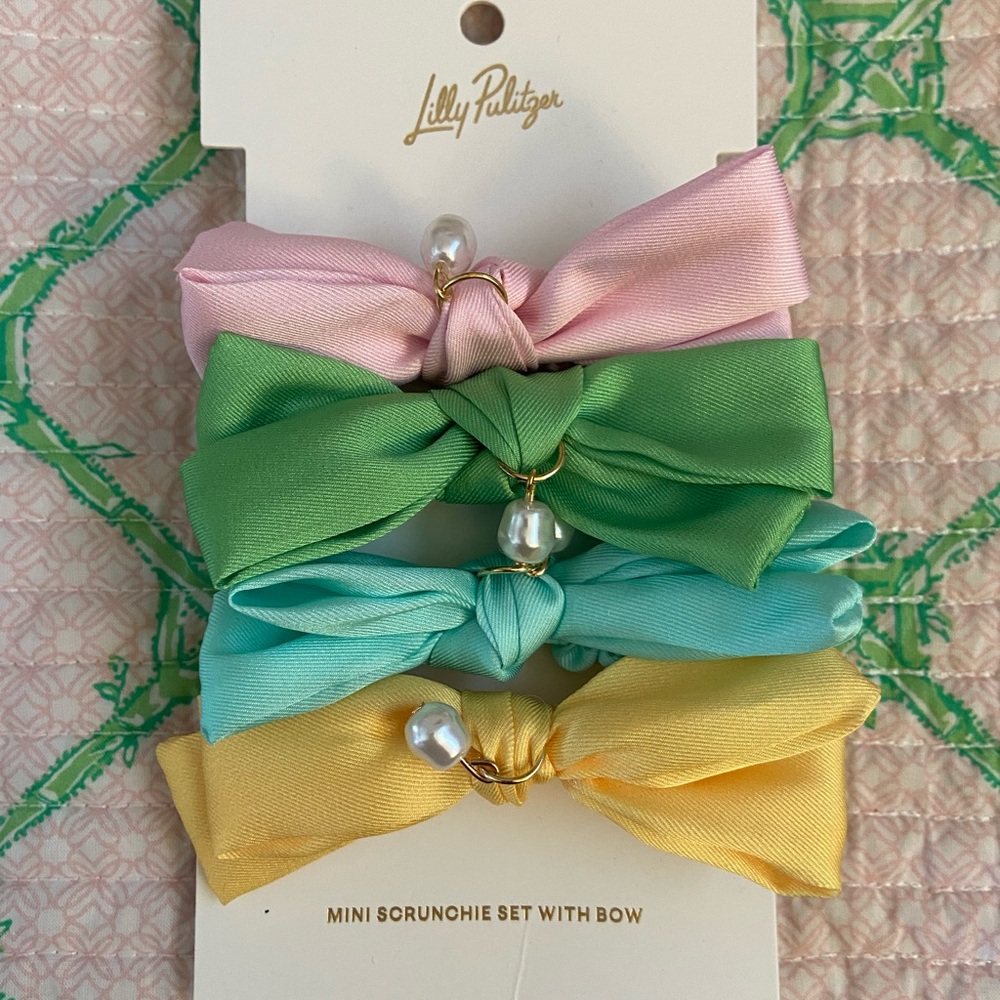 Lilly Pulitzer Mini Scrunchie Set - Pink, Green, Blue, Yellow! New in package!